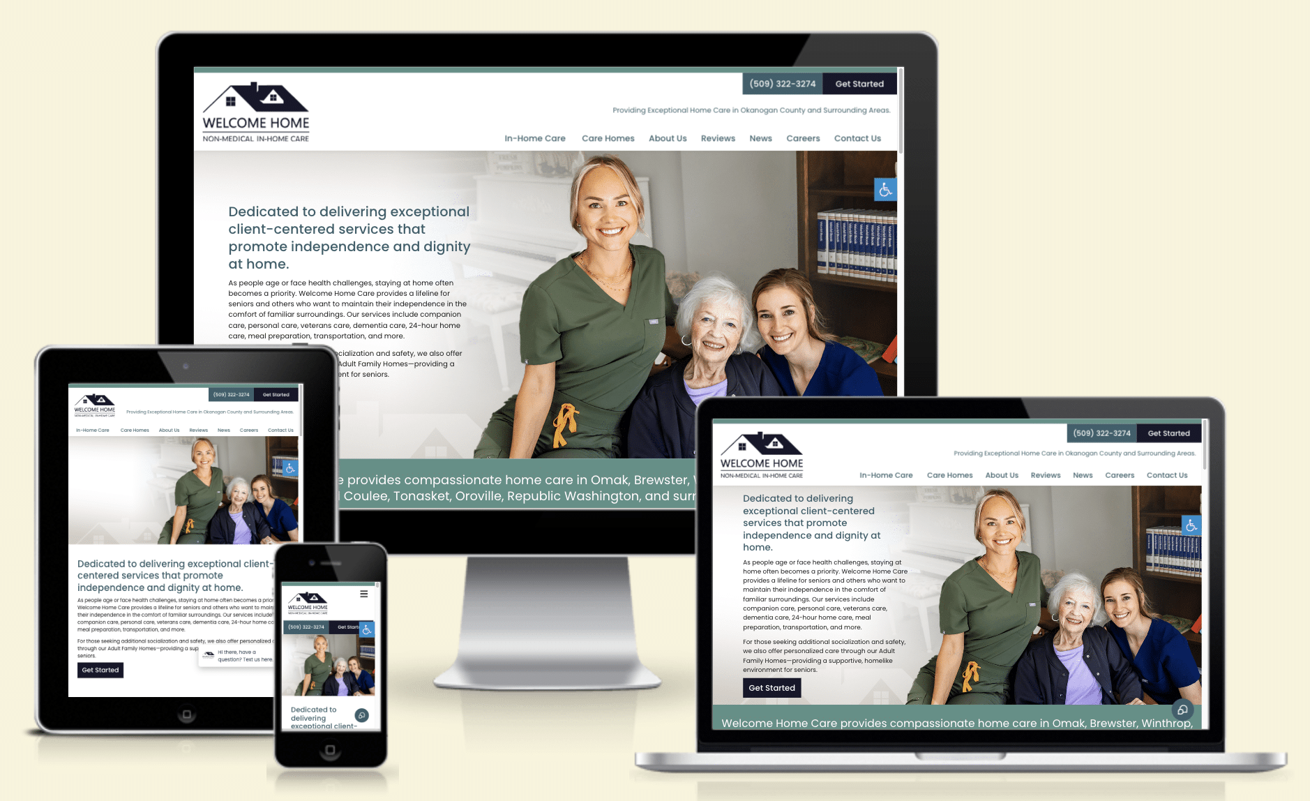 New Home Care Website Design by Approved Senior Network